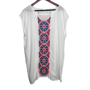 Milly Cabana Swim Embroidered Tunic Cover Up Dress Size S